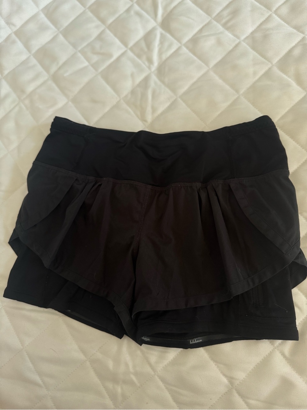 Lululemon Black 2 in 1 Lined Running Shorts High Rise Women's Size 4 Squad Goals